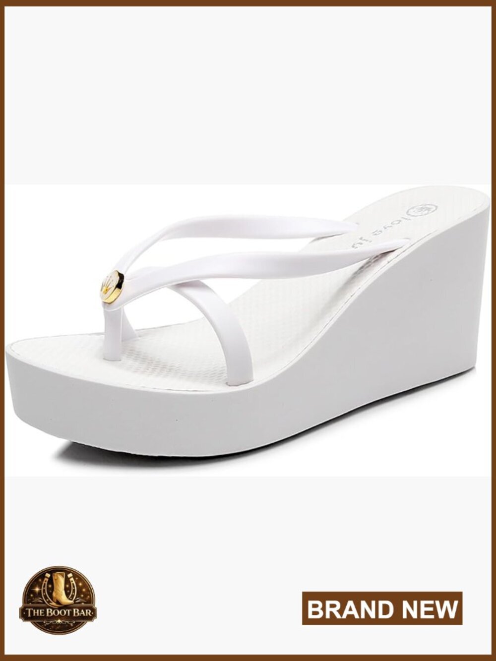 Chunky Wedge Platform Slides Sandals Round Toe Thong Slip On Summer Walking